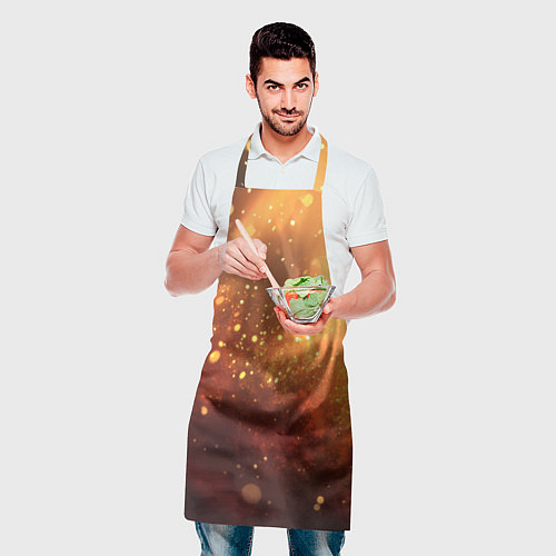 Фартук Золотая блестящая текстура / 3D-принт – фото 2