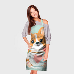 Фартук кулинарный Корги с поздравлениями - 8 марта, цвет: 3D-принт — фото 2