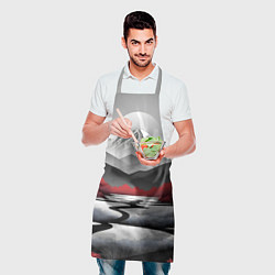 Фартук кулинарный Белые горы и красные деревья, цвет: 3D-принт — фото 2