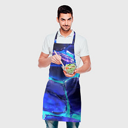 Фартук кулинарный Объемные плиты в неоновом свечение, цвет: 3D-принт — фото 2