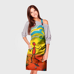 Фартук кулинарный Дружба человечков, цвет: 3D-принт — фото 2