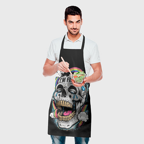 Фартук Skull and rainbow - im fine / 3D-принт – фото 2