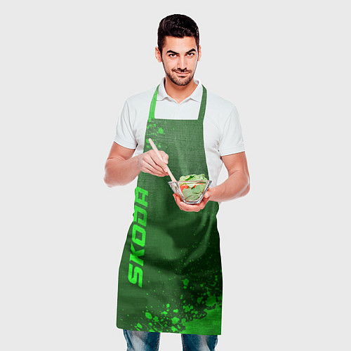 Фартук Skoda - green gradient вертикально / 3D-принт – фото 2