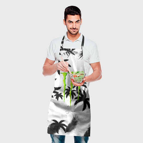 Фартук Monster energy пальмы / 3D-принт – фото 2