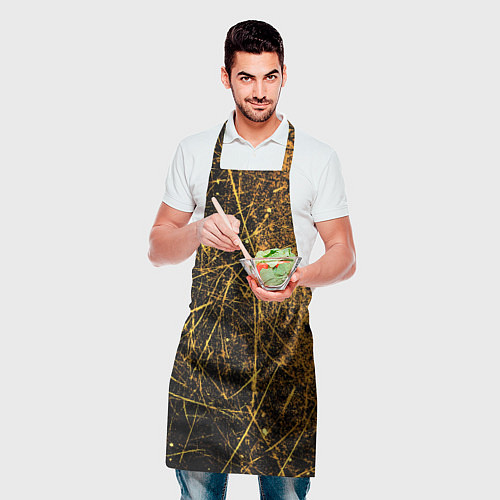 Фартук Золотые царапины текстура / 3D-принт – фото 2