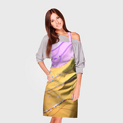 Фартук кулинарный Фиолетово-золотая текстура с блестяшками, цвет: 3D-принт — фото 2