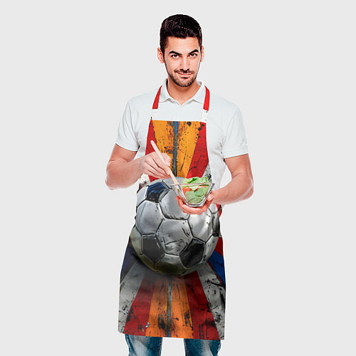 Фартук Футбольный мяч в ярких линиях / 3D-принт – фото 2