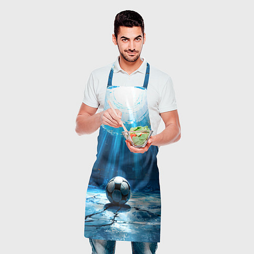 Фартук Футбольный мяч в синем / 3D-принт – фото 2