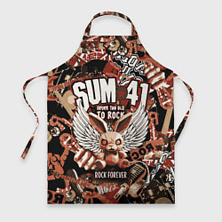Фартук Sum 41 на фоне кролика и гитар