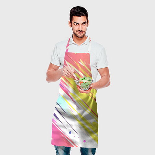 Фартук Брызги краски на белом фоне / 3D-принт – фото 2