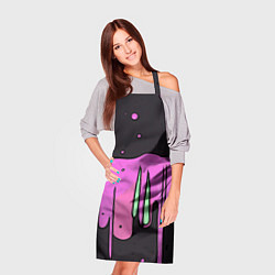 Фартук кулинарный Фиолетовая текстура на черном фоне, цвет: 3D-принт — фото 2