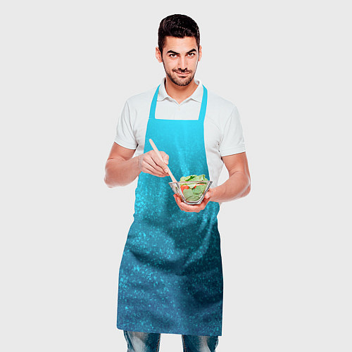 Фартук Лазурный голубой текстурный градиент / 3D-принт – фото 2