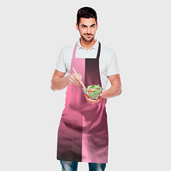 Фартук кулинарный Розовый с затемнением градиент пополам, цвет: 3D-принт — фото 2