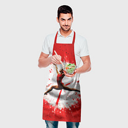 Фартук кулинарный Воздушная гимнастка на красном, цвет: 3D-принт — фото 2