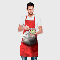Фартук кулинарный Волейбольная сетка и мяч на красном, цвет: 3D-принт — фото 2