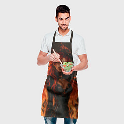 Фартук кулинарный Горячая пиро архонт Мавуика - Genshin Impact, цвет: 3D-принт — фото 2