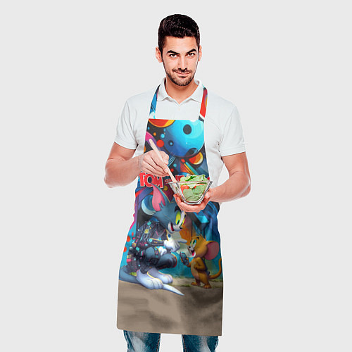 Фартук Tom and Jerry - cyberpunk graffiti fantasy / 3D-принт – фото 2