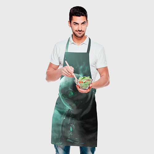 Фартук Космонавт скелет с зеленым светом / 3D-принт – фото 2