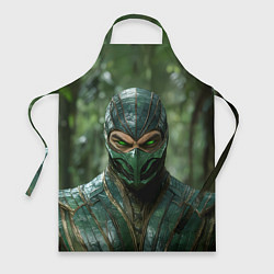 Фартук кулинарный Рептилия с зелеными глазами, цвет: 3D-принт