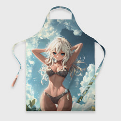 Фартук кулинарный Милая блондинка на природе, цвет: 3D-принт