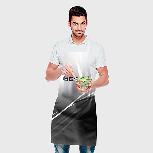 Фартук Geely градиент из белого в тёмный с полосами / 3D-принт – фото 2