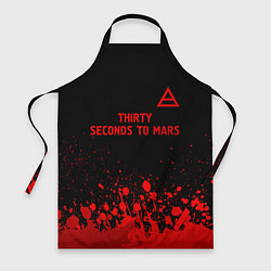 Фартук кулинарный Thirty Seconds to Mars - red gradient посередине, цвет: 3D-принт
