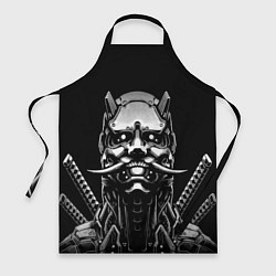 Фартук кулинарный Киборг ниндзя в маске демона, цвет: 3D-принт