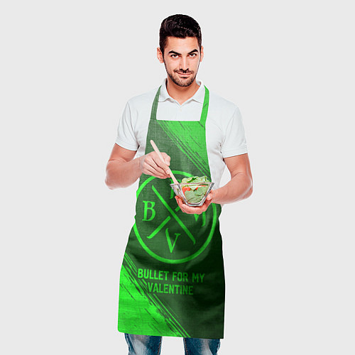 Фартук Bullet For My Valentine - green gradient / 3D-принт – фото 2