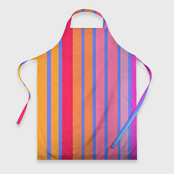 Фартук кулинарный Теплые цветные полосы, цвет: 3D-принт