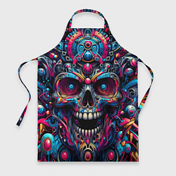 Фартук Colorful cyber skull - pattern