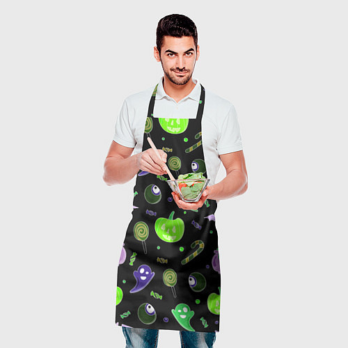 Фартук Halloween black pumpkin pattern / 3D-принт – фото 2