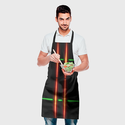 Фартук Neon green black red line / 3D-принт – фото 2