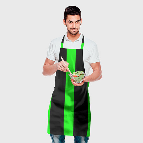 Фартук Color green black lines / 3D-принт – фото 2