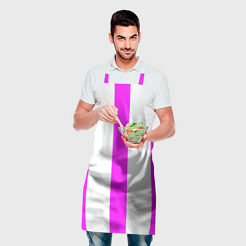 Фартук Color white pink lines / 3D-принт – фото 2