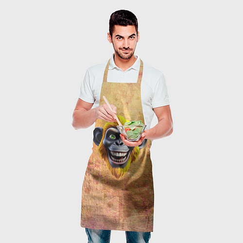 Фартук Желтая сумасшедшая обезьяна / 3D-принт – фото 2