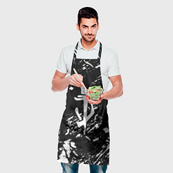 Фартук кулинарный Doom белые краски штрихи, цвет: 3D-принт — фото 2