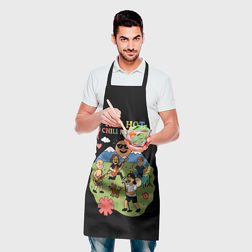 Фартук Red Hot Chili Peppers, мультяшный стиль / 3D-принт – фото 2
