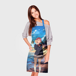 Фартук кулинарный Дандадан Сиратори Айра с ракушкой в руках, цвет: 3D-принт — фото 2