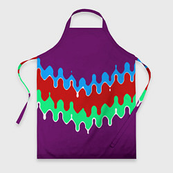Фартук кулинарный Фиолетовый с искажёнными абстрактными полосами, цвет: 3D-принт