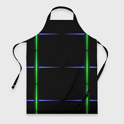 Фартук кулинарный Color black green purple stripes, цвет: 3D-принт