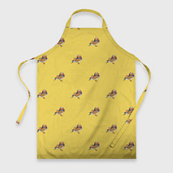 Фартук Утка мандаринка на желтом - паттерн