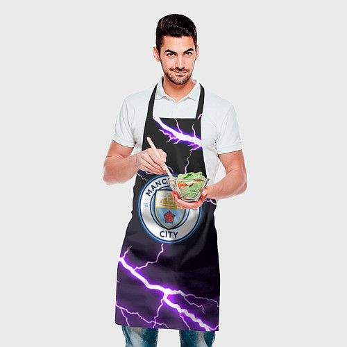 Фартук Манчестер молнии шторм неон / 3D-принт – фото 2