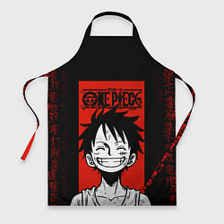 Фартук кулинарный Ван Пис, Луффи на красном, цвет: 3D-принт