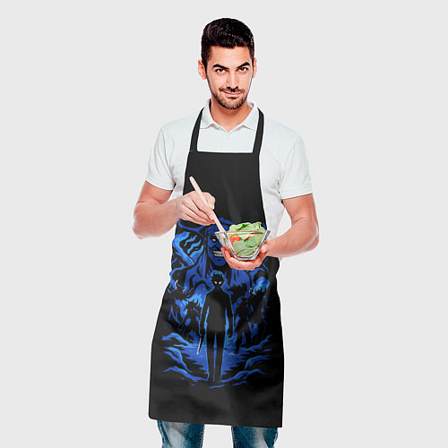 Фартук Поднятие уровня в одиночку с иероглифами / 3D-принт – фото 2