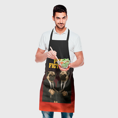 Фартук Пародия - Криминальное чтиво с мопсами / 3D-принт – фото 2
