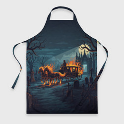 Фартук кулинарный Призраки в горящей конной повозке, цвет: 3D-принт