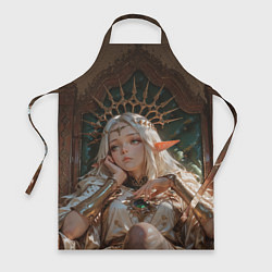 Фартук кулинарный Беловолосая королева эльфов на троне, цвет: 3D-принт