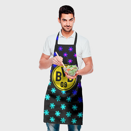 Фартук Borussia неоновые снежинки / 3D-принт – фото 2