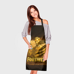 Фартук кулинарный Fortnite золотой Мидас, цвет: 3D-принт — фото 2