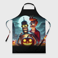 Фартук кулинарный Бендер с Фраем в ночь на Хэллоуин, цвет: 3D-принт